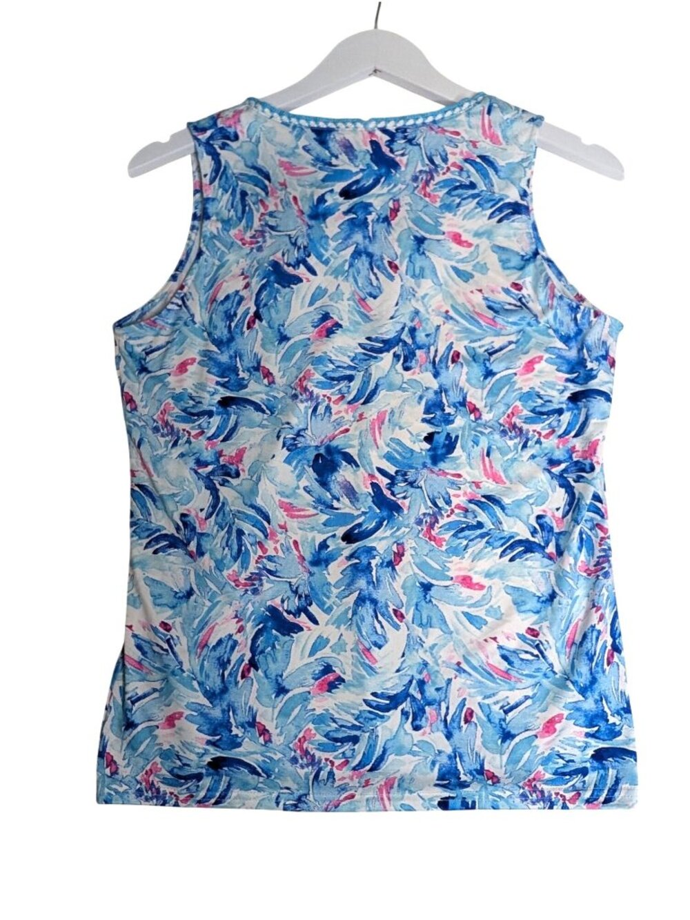 Island Collection Stella Parker Blue Multi Tank Top Size S Beach Pickleball Tenn - Picture 3 of 10